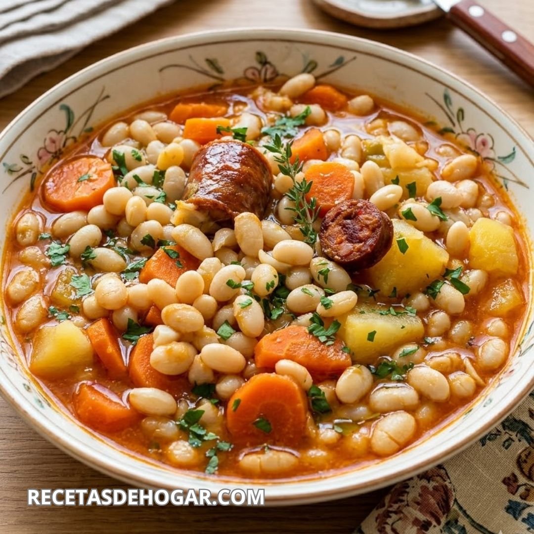 Receta de alubias con chorizo tradicional y casera