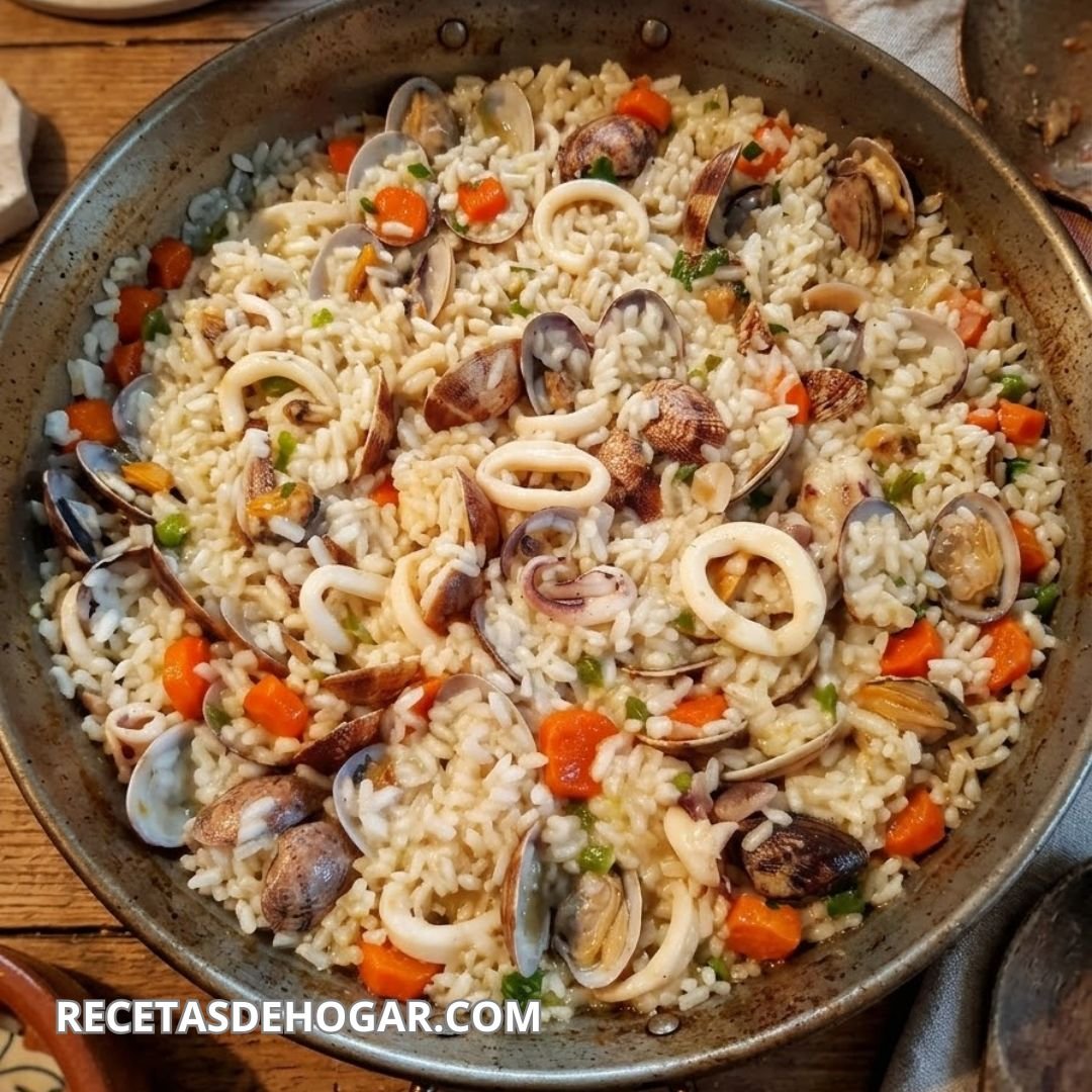 Arroz con almejas y calamares receta fácil y sabrosa