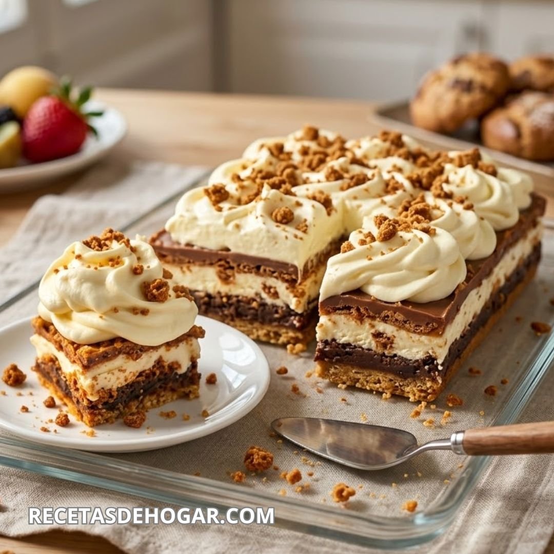 Tarta de galleta con chocolate y nata receta casera