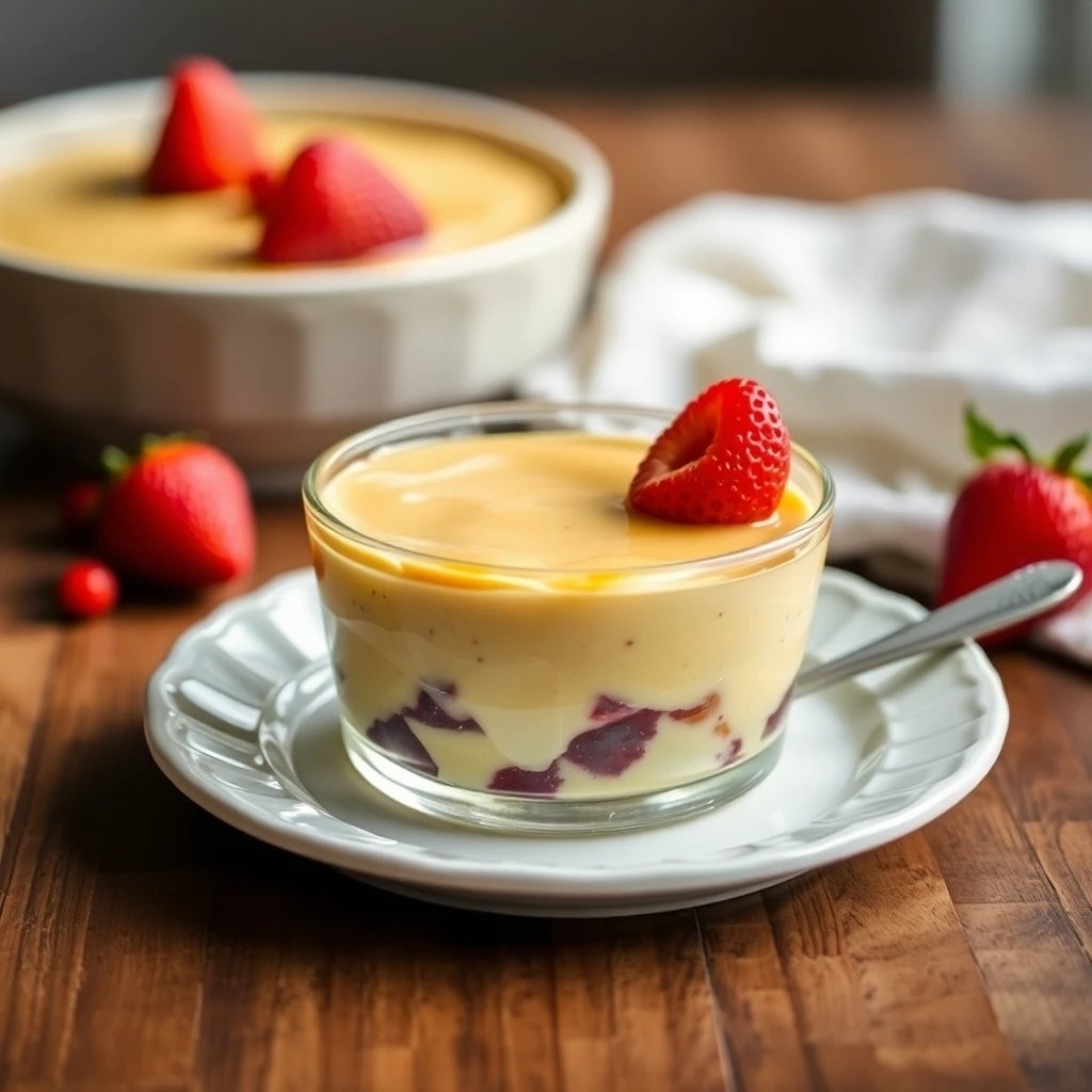 Receta de crema de vainilla y nata con fresas