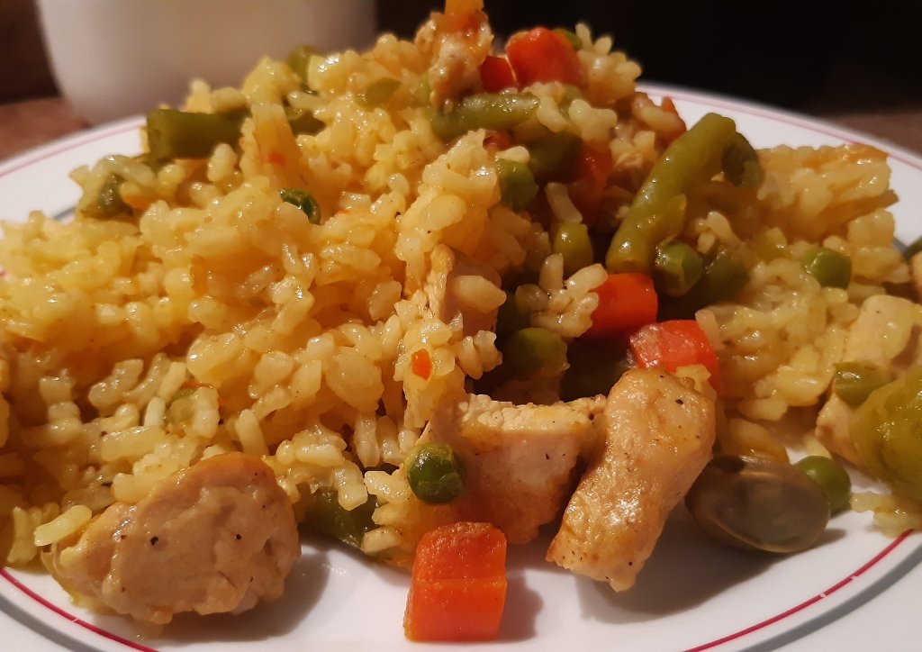 Receta de arroz a la jardinera con pollo