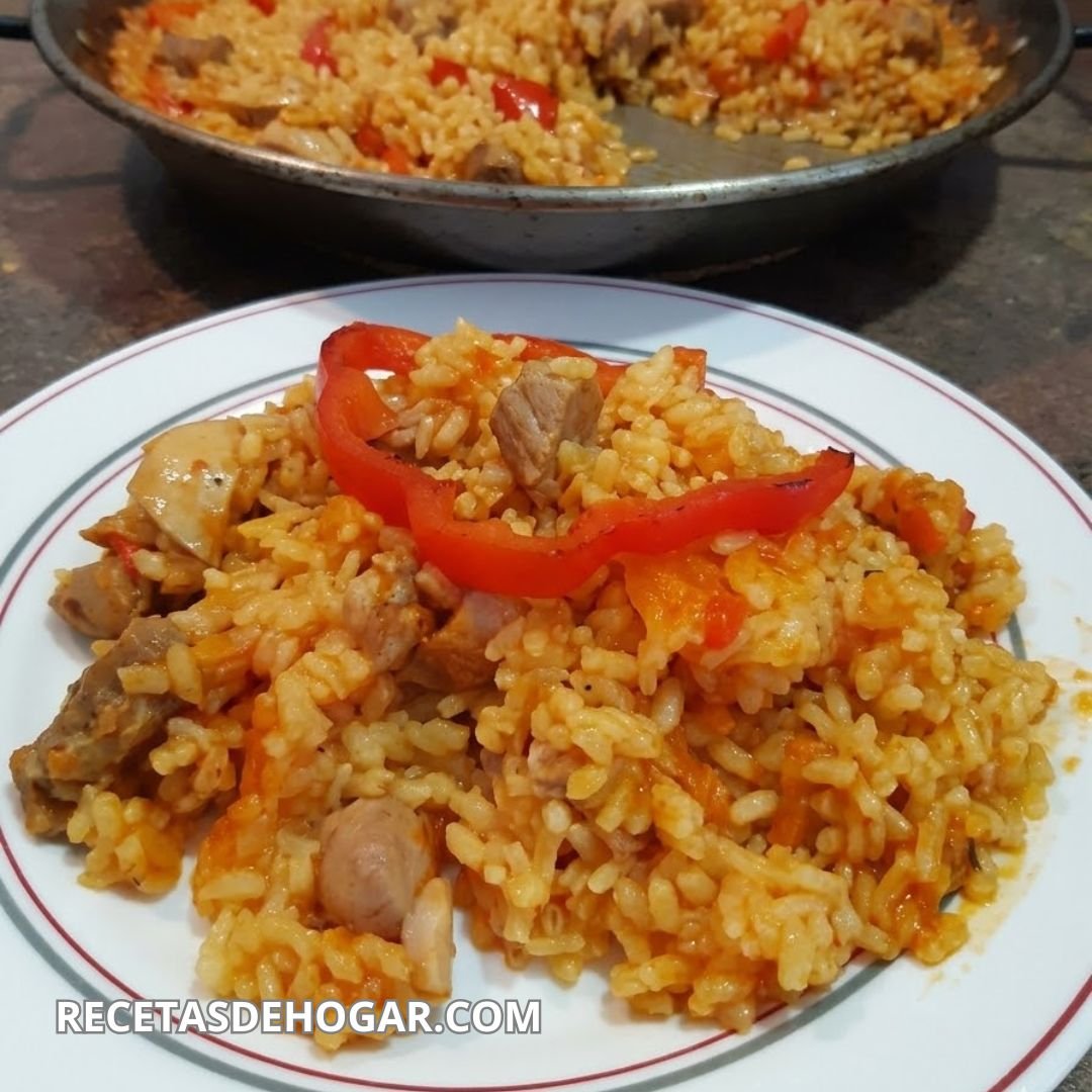 Receta de arroz con pollo y pimientos casero y delicioso