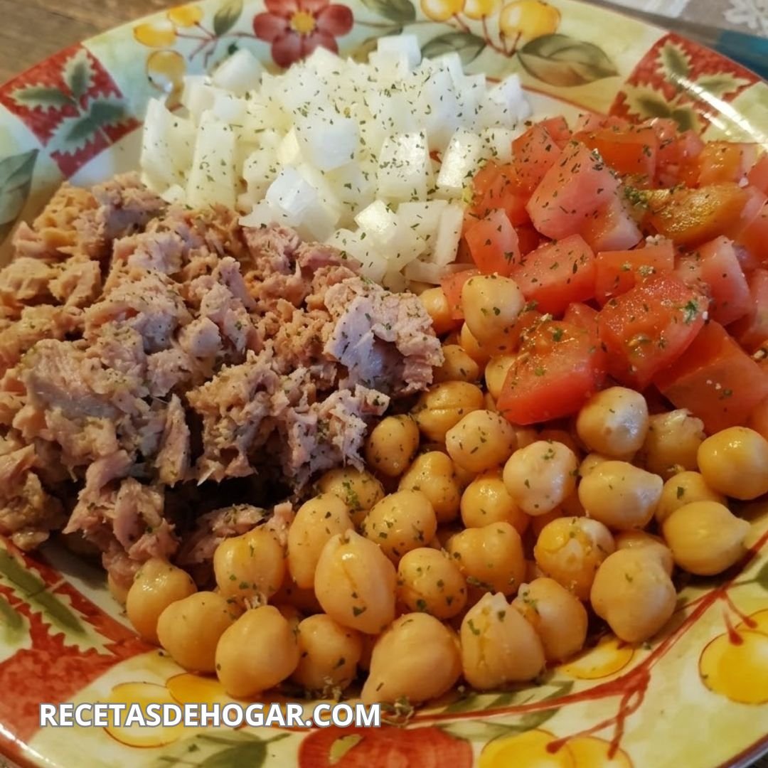 Receta fácil de ensalada de garbanzos saludable y sabrosa