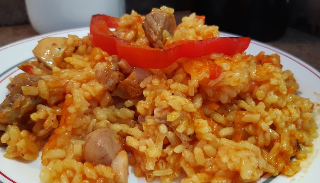 Receta de arroz con pollo y pimientos