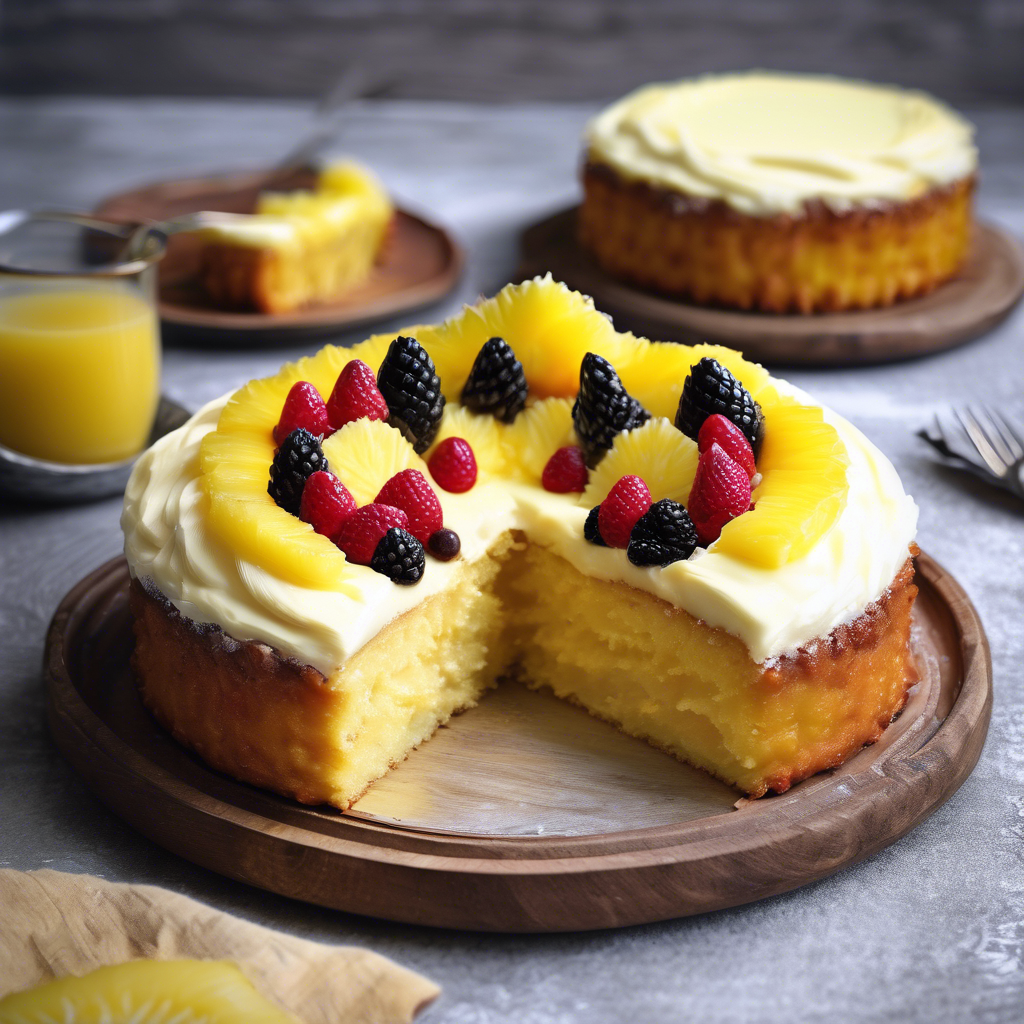 TARTA DE PIÑA CON CREMA PASTELERA